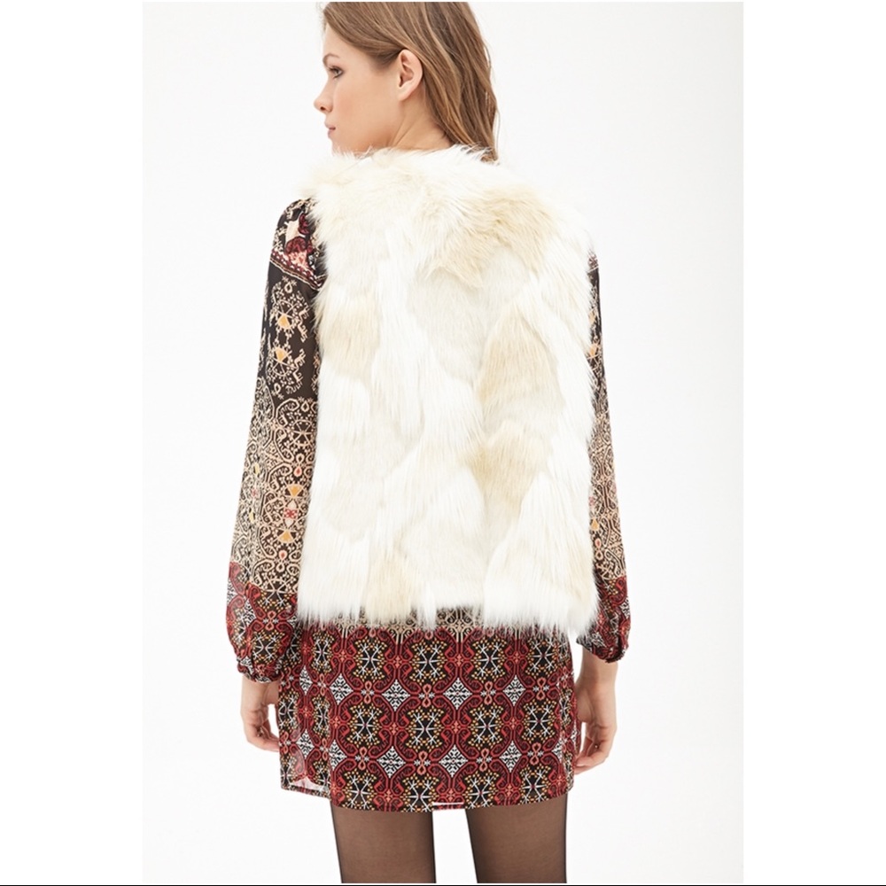 White Boho Faux Fur Vest